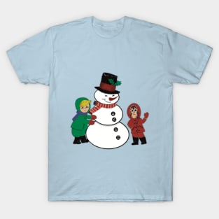 Snowman with Kids T-Shirt